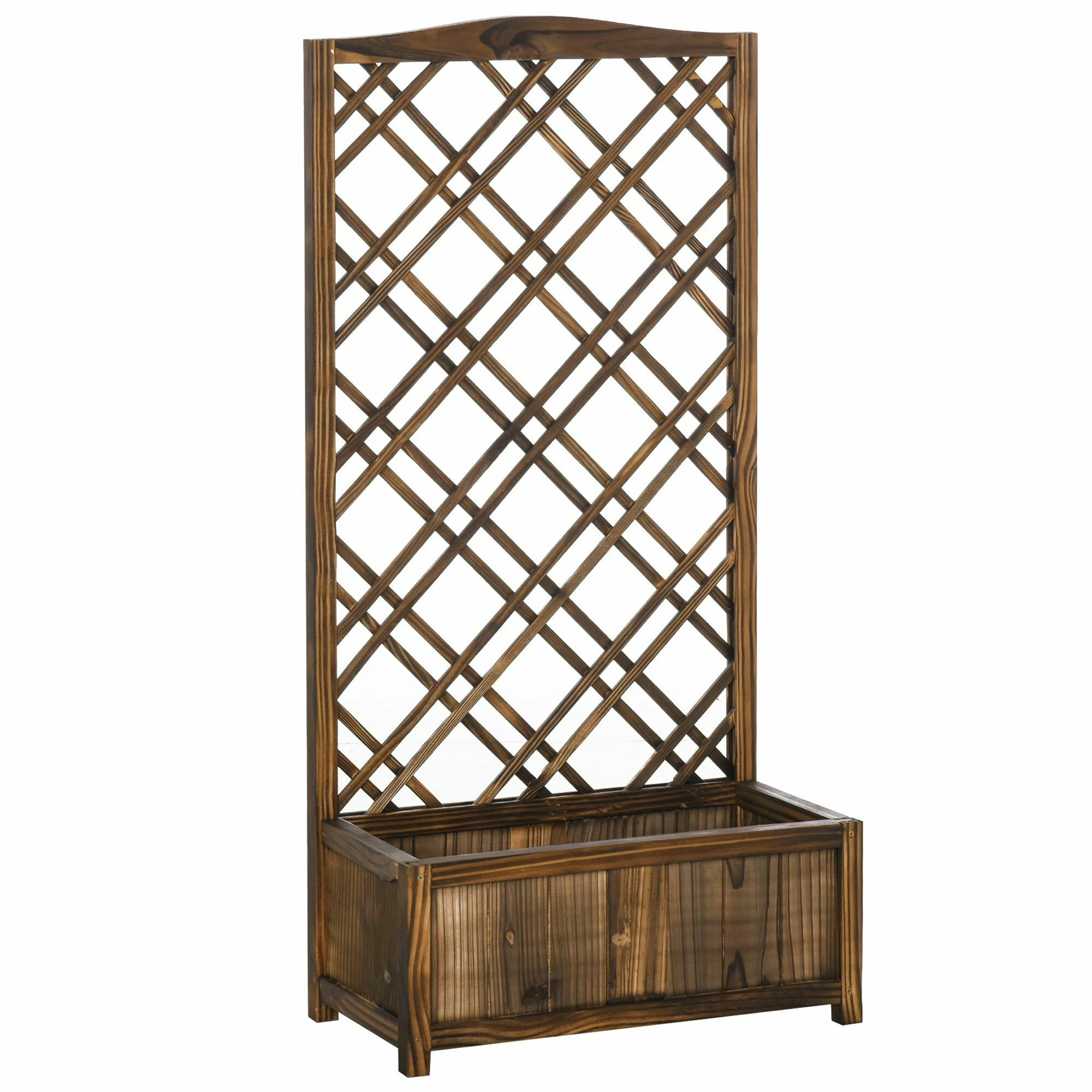 Outsunny Planzkasten Mit Rankgitter 60 X 30 X 122,5 Cm (BxTxH) | Holzgitter Kletterpflanze Blumenkasten Rosengitter 1 Outsunny Planzkasten Mit Rankgitter 60 X 30 X 122,5 Cm (BxTxH) | Holzgitter Kletterpflanze Blumenkasten Rosengitter