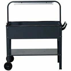 Outsunny Hochbeet Mit LED-Licht Und Rädern Dunkelgrau 90 X 51 X 100 Cm (BxTxH) | Kräuterbeet Pflanzkasten Blumenkasten Pflanzenkübel