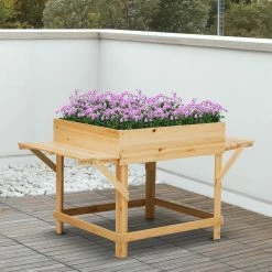 Outsunny Pflanzkasten Mit Ablage Natur 130 X 75 X 75 Cm (BxTxH) | Gartenbeet Hochbeet Pflanzkübel Blumenkasten 9 Outsunny Pflanzkasten Mit Ablage Natur 130 X 75 X 75 Cm (BxTxH) | Gartenbeet Hochbeet Pflanzkübel Blumenkasten -Zipper Geschäft 8600336600 845 467 prod 004