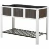 Outsunny Hochbeet Weiß, Grau 119 X 57 X 89 Cm (BxTxH) | Gewächshaus Gartenbeet Hochbeet Frühbeet