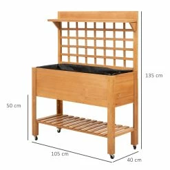 Outsunny Gärtnertisch Mit Rollen Natur 105 X 45 X 135 Cm (BxTxH) | Pflanztisch Blumentisch Gartentisch Hochbeet -Zipper Geschäft 8600336600 845 475 prod 005