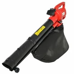 Outsunny Laubgebläse 3000 W Starkes Laubgebläse, 3-in-1 Funktion, 45-Liter-Fangsack Rot 118 X 17 X 29 Cm (LxBxH) | Vakuumgebläse Laubbläser Blätter Abfall -Zipper Geschäft 8600336600 845 488V90 prod 004