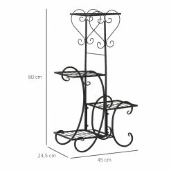 Outsunny Blumenregal Mit 4 Ebenen Und Ornamenten Schwarz 45L X 24,5B X 80H Cm | Pflanzenständer Pflanzenregale -Zipper Geschäft 8600336600 845 579 prod 005