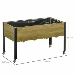 Outsunny Hochbeet Mit Rädern Braun 120L X 60,5B X 66H Cm | Pflanztisch Hochbeet Pflanzkasten Mit Rollen Blumenkasten 10 Outsunny Hochbeet Mit Rädern Braun 120L X 60,5B X 66H Cm | Pflanztisch Hochbeet Pflanzkasten Mit Rollen Blumenkasten -Zipper Geschäft 8600336600 845 630V01 prod 005