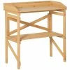 Outsunny Pflanztisch Mit Schutzkante Braun 80 X 40 X 84 Cm | Ablagefläche Gärtnertisch Garten Holz Hellbraun