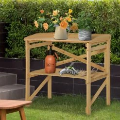 Outsunny Pflanztisch Mit Schutzkante Braun 80 X 40 X 84 Cm | Ablagefläche Gärtnertisch Garten Holz Hellbraun 8 Outsunny Pflanztisch Mit Schutzkante Braun 80 X 40 X 84 Cm | Ablagefläche Gärtnertisch Garten Holz Hellbraun -Zipper Geschäft 8600336600 845 669 prod 003