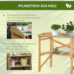 Outsunny Pflanztisch Mit Schutzkante Braun 80 X 40 X 84 Cm | Ablagefläche Gärtnertisch Garten Holz Hellbraun 11 Outsunny Pflanztisch Mit Schutzkante Braun 80 X 40 X 84 Cm | Ablagefläche Gärtnertisch Garten Holz Hellbraun -Zipper Geschäft 8600336600 845 669 prod 006