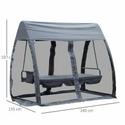 Outsunny Hollywoodschaukel Mit Seitenwänden Grau 240 X 140 X 197 Cm (LxBxH) | Gartenschaukel Schaukelbank 3-Sitzer Gartenmöbel 10 Outsunny Hollywoodschaukel Mit Seitenwänden Grau 240 X 140 X 197 Cm (LxBxH) | Gartenschaukel Schaukelbank 3-Sitzer Gartenmöbel -Zipper Geschäft 8600336600 84A 063 prod 005