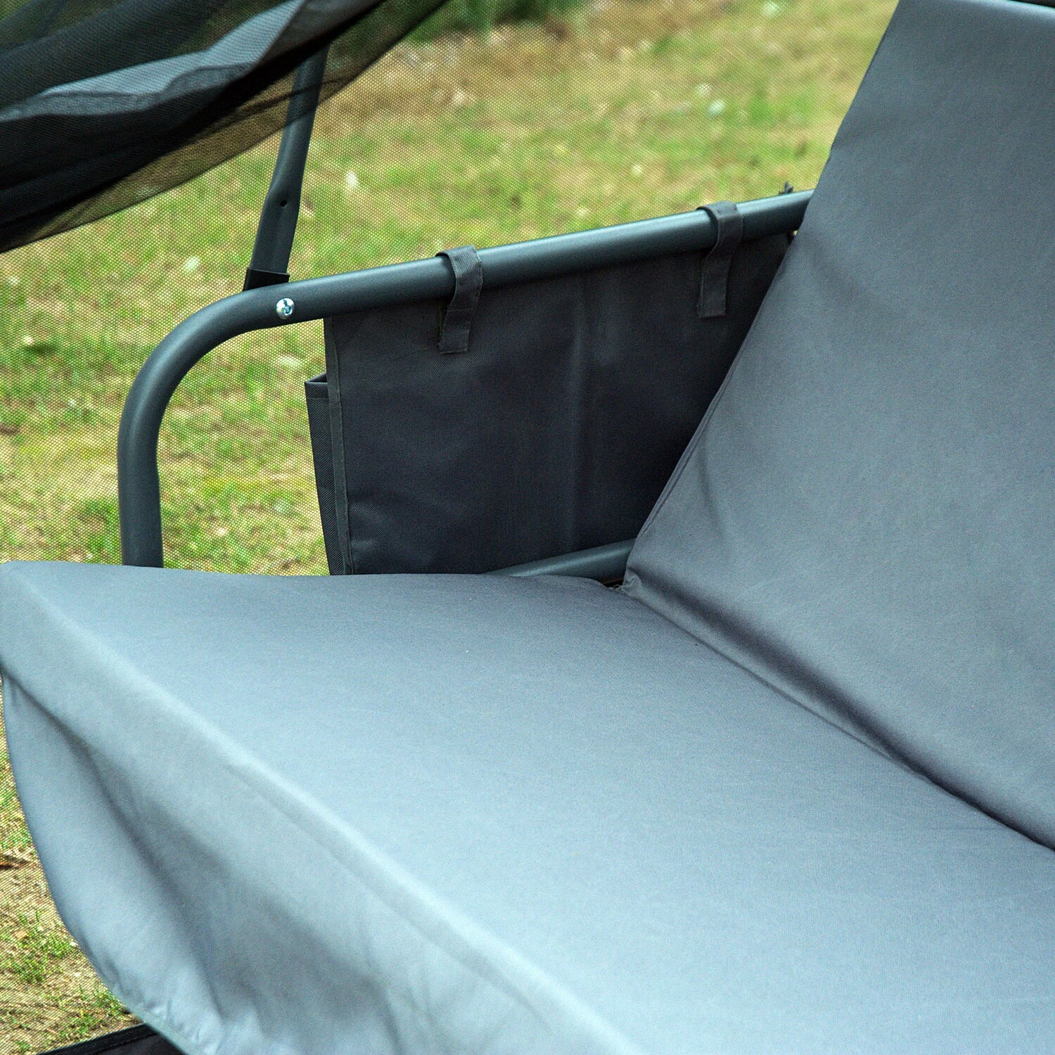 Outsunny Hollywoodschaukel Mit Seitenwänden Grau 240 X 140 X 197 Cm (LxBxH) | Gartenschaukel Schaukelbank 3-Sitzer Gartenmöbel 6 Outsunny Hollywoodschaukel Mit Seitenwänden Grau 240 X 140 X 197 Cm (LxBxH) | Gartenschaukel Schaukelbank 3-Sitzer Gartenmöbel – Bild 6