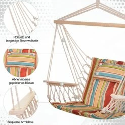 Outsunny Hängesessel Mit Kopfkissen Mehrfarbig 100 X 106 Cm (LxH) | Hängestuhl Hängematte Hängesitz Schaukelstuhl 11 Outsunny Hängesessel Mit Kopfkissen Mehrfarbig 100 X 106 Cm (LxH) | Hängestuhl Hängematte Hängesitz Schaukelstuhl -Zipper Geschäft 8600336600 84A 142 prod 006