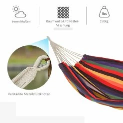 Outsunny Hängematte Mit Tragetasche Mehrfarbig 290 X 150 Cm (LxB) | Hängeliege Hängesitz Mehrpersonen Reisehängematte 11 Outsunny Hängematte Mit Tragetasche Mehrfarbig 290 X 150 Cm (LxB) | Hängeliege Hängesitz Mehrpersonen Reisehängematte -Zipper Geschäft 8600336600 84A 197 prod 006