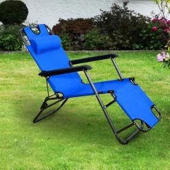 Outsunny Sonnenliege Mit Kopfkissen | Relaxliege Strandliege Gartenliege Klappbar Strand -Zipper Geschäft 8600336600 84B 044 prod 003