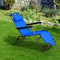 Outsunny Sonnenliege Mit Kopfkissen | Relaxliege Strandliege Gartenliege Klappbar Strand -Zipper Geschäft 8600336600 84B 044 prod 004