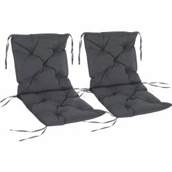 Outsunny Stuhlauflage Als 2er-Set Grau 98 X 50 X 8 Cm (LxBxH) | Sitzkissen Auflage Für Sitzbank Gartenbankauflage