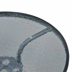 Outsunny Glastisch Mit Wasserkräuselung-Muster Schwarz 60 X 70 Cm (ØxH) | Gartentisch Balkontisch Bistrotisch Beistelltisch -Zipper Geschäft 8600336600 84B 147 prod 006