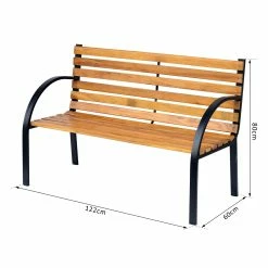 Outsunny Gartenbank Natur 122 X 60 X 80 Cm (LxBxH) | Sitzbank Parkbank 2-Sitzer Gartenmöbel Bank -Zipper Geschäft 8600336600 84B 188 prod 005