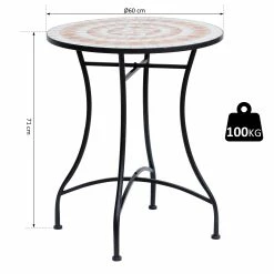 Outsunny Runder Mosaiktisch Orange, Weiß, Schwarz 60 X 71 Cm (ØxH) | Gartentisch Balkontisch Beistelltisch Seviertisch 10 Outsunny Runder Mosaiktisch Orange, Weiß, Schwarz 60 X 71 Cm (ØxH) | Gartentisch Balkontisch Beistelltisch Seviertisch -Zipper Geschäft 8600336600 84B 254 prod 005