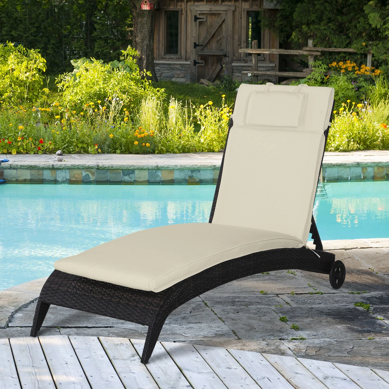Outsunny Liegenauflage Mit Kopfkissen 198 X 53 X 5 Cm (LxBxH) | Liegenpolster Loungeauflage Gartenliegeauflage 3 Outsunny Liegenauflage Mit Kopfkissen 198 X 53 X 5 Cm (LxBxH) | Liegenpolster Loungeauflage Gartenliegeauflage – Bild 3