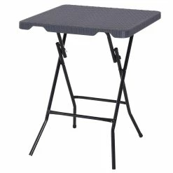Outsunny Klapptisch In Rattan-Optik 60 X 60 X 74 Cm (LxBxH) | Gartentisch Balkontisch Beistelltisch Campingtisch