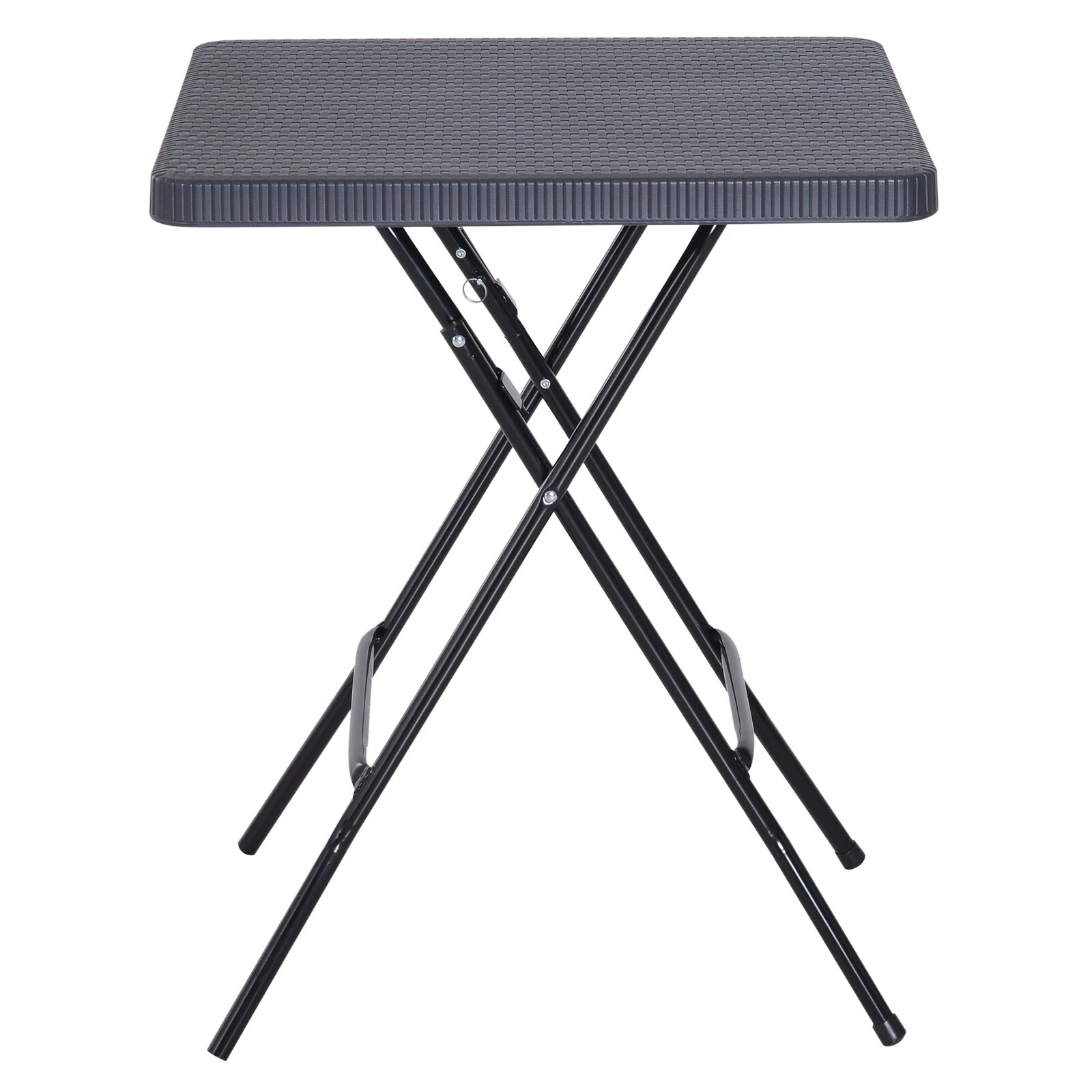 Outsunny Klapptisch In Rattan-Optik 60 X 60 X 74 Cm (LxBxH) | Gartentisch Balkontisch Beistelltisch Campingtisch 2 Outsunny Klapptisch In Rattan-Optik 60 X 60 X 74 Cm (LxBxH) | Gartentisch Balkontisch Beistelltisch Campingtisch – Bild 2