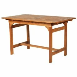 Outsunny Gartentisch Ausziehbar Rotbraun 120/160 X 70 X 72 Cm (LxBxH) | Ausziehtisch Esstisch Gartenmöbel Holztisch