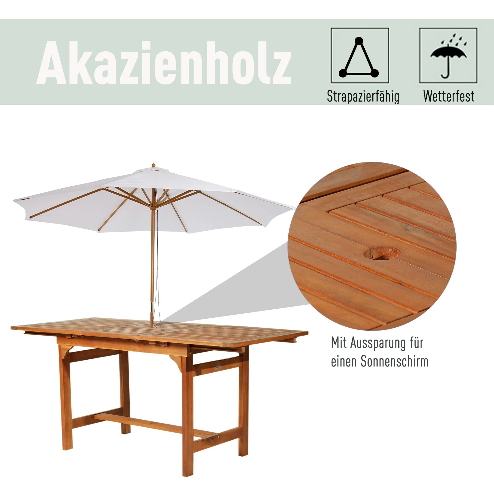 Outsunny Gartentisch Ausziehbar Rotbraun 120/160 X 70 X 72 Cm (LxBxH) | Ausziehtisch Esstisch Gartenmöbel Holztisch 6 Outsunny Gartentisch Ausziehbar Rotbraun 120/160 X 70 X 72 Cm (LxBxH) | Ausziehtisch Esstisch Gartenmöbel Holztisch – Bild 6