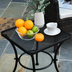 Outsunny Beistelltisch Schwarz 45 X 45 X 50 Cm (LxBxH) | Gartentisch Balkontisch Beistelltisch Seviertisch -Zipper Geschäft 8600336600 84B 341 prod 005