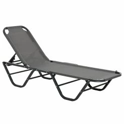 Outsunny Sonnenliege Mit Verstellbarer Rückenlehne 163 X 58,5 X 89 Cm (LxBxH) | Strandliege Gartenliege Relaxliege Gartenmöbel