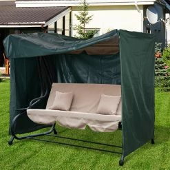 Outsunny Abdeckung Für Hollywoodschaukel Dunkelgrün 205 X 124 X 164 Cm (LxBxH) | Abdeckplane Gartenmöbel Schutzhülle Abdeckhaube -Zipper Geschäft 8600336600 84B 446 prod 003