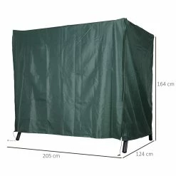 Outsunny Abdeckung Für Hollywoodschaukel Dunkelgrün 205 X 124 X 164 Cm (LxBxH) | Abdeckplane Gartenmöbel Schutzhülle Abdeckhaube -Zipper Geschäft 8600336600 84B 446 prod 005