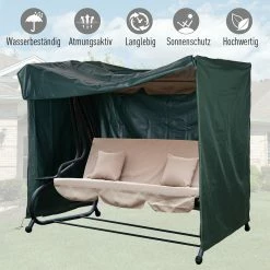 Outsunny Abdeckung Für Hollywoodschaukel Dunkelgrün 205 X 124 X 164 Cm (LxBxH) | Abdeckplane Gartenmöbel Schutzhülle Abdeckhaube -Zipper Geschäft 8600336600 84B 446 prod 006