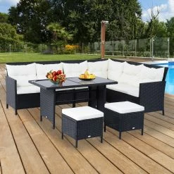 Outsunny Sitzgruppe Mit Rückenkissen 110,5L X 62B X 82H Cm | Sitzgruppe Sofagarnitur Gartenset Gartenmöbel Set Gartenmöbel -Zipper Geschäft 8600336600 860 015 prod 004