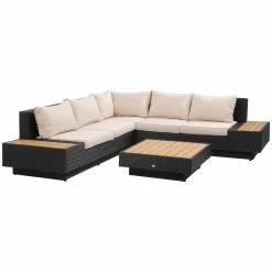 Outsunny Luxus Polyrattan Loungeset | Sitzgruppe Gartengarnitur Loungemöbel Mit Tisch