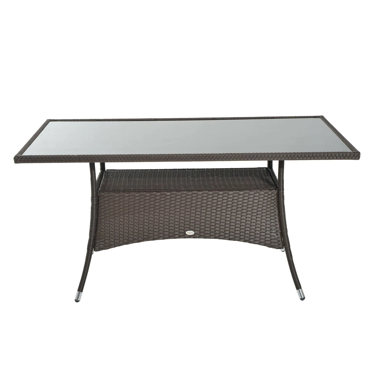 Outsunny Gartentisch Mit Zusätzlichem Stauraum Kaffeebraun 150 X 85 X 74 Cm (LxBxH) | Balkontisch Esstisch Glastisch Gartenmöbel 6 Outsunny Gartentisch Mit Zusätzlichem Stauraum Kaffeebraun 150 X 85 X 74 Cm (LxBxH) | Balkontisch Esstisch Glastisch Gartenmöbel – Bild 6