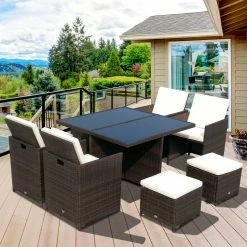 Outsunny Polyrattan Gartenmöbel Als 21-tlg. Set Braun, Cremeweiß | Garten Garnitur Gartenset Polyrattan Sitzgruppe -Zipper Geschäft 8600336600 861 029 prod 003