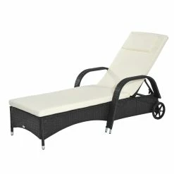 Outsunny Mobile Rattanliege Für Den Garten 200 X 73 X 56-103 Cm (LxBxH) | Sonnenliege Rattanliege Gartenmöbel Polyrattan 11 Outsunny Mobile Rattanliege Für Den Garten 200 X 73 X 56-103 Cm (LxBxH) | Sonnenliege Rattanliege Gartenmöbel Polyrattan -Zipper Geschäft 8600336600 862 005BK prod 006