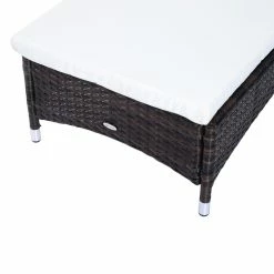 Outsunny Rattan Sonnenliegen Mit Tisch 200 X 73 X (30-103) Cm (LxBxH) | Gartenset Relaxliege Beistelltisch Gartenmöbel -Zipper Geschäft 8600336600 862 011BN prod 006