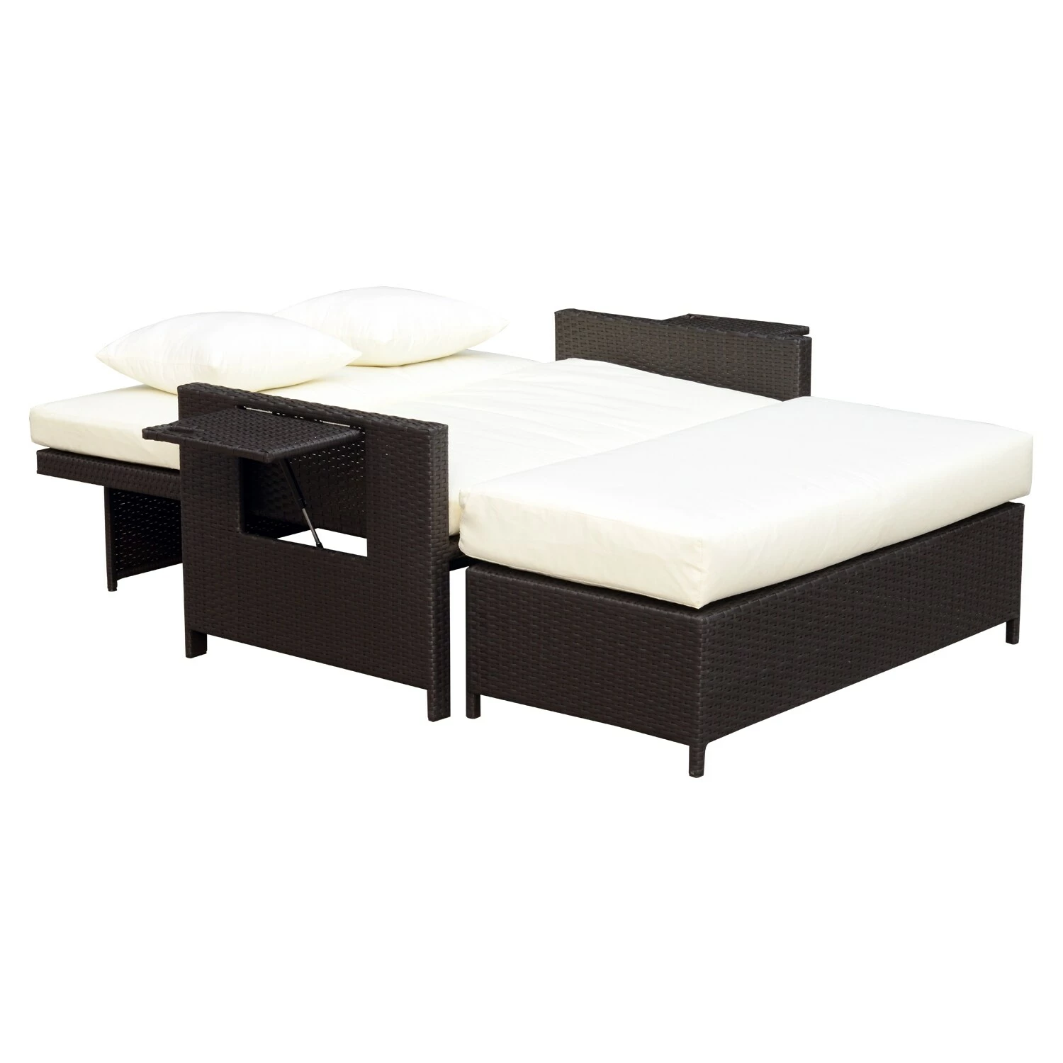 Outsunny Polyrattan Lounge-Sofa Mit Kissen 130 X 72 X 96 Cm (LxBxH) | Gartensofa Gartenliege Rattansofa Gartenmöbel 2 Outsunny Polyrattan Lounge-Sofa Mit Kissen 130 X 72 X 96 Cm (LxBxH) | Gartensofa Gartenliege Rattansofa Gartenmöbel – Bild 2