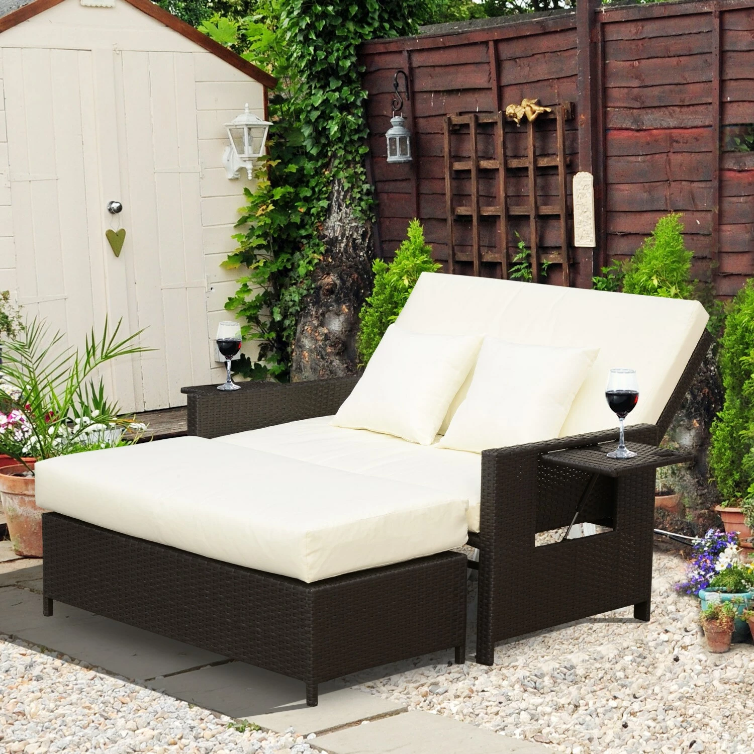 Outsunny Polyrattan Lounge-Sofa Mit Kissen 130 X 72 X 96 Cm (LxBxH) | Gartensofa Gartenliege Rattansofa Gartenmöbel 3 Outsunny Polyrattan Lounge-Sofa Mit Kissen 130 X 72 X 96 Cm (LxBxH) | Gartensofa Gartenliege Rattansofa Gartenmöbel – Bild 3