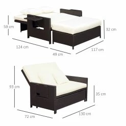 Outsunny Polyrattan Lounge-Sofa Mit Kissen 130 X 72 X 96 Cm (LxBxH) | Gartensofa Gartenliege Rattansofa Gartenmöbel 10 Outsunny Polyrattan Lounge-Sofa Mit Kissen 130 X 72 X 96 Cm (LxBxH) | Gartensofa Gartenliege Rattansofa Gartenmöbel -Zipper Geschäft 8600336600 862 012 prod 005
