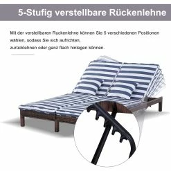Outsunny Polyrattan Gartenliege Für 2 Personen 195 X 120 X 28 Cm (LxBxH) | Rattanliege Relaxliege Doppelliege Sonnenliege -Zipper Geschäft 8600336600 862 023V01 prod 006