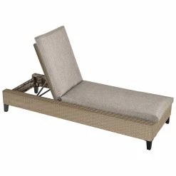 Outsunny Gartenliege Mit Kissen 198 X 72 X 30 Cm (LxBxH) | Gartenmöbel Sonnenliege Terrassenmöbel Liege Rattan