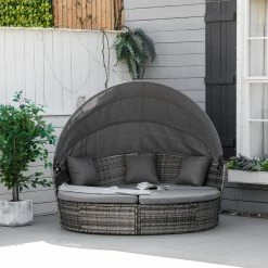 Outsunny Liege Mit Loungefunktion Grau 175B X 180T X 147H Cm | Sonnenliege Gartenliege Muschelliege Liegelounge Setrattan Lounge 9 Outsunny Liege Mit Loungefunktion Grau 175B X 180T X 147H Cm | Sonnenliege Gartenliege Muschelliege Liegelounge Setrattan Lounge -Zipper Geschäft 8600336600 862 047 prod 004