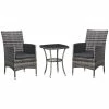 Outsunny Gartensitzgruppe Mit Beistelltisch | Rattan-Sitzgruppe Als 3-teiliges Set, Rattenmöbel