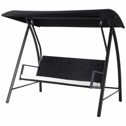 Outsunny Rattan Gartenschaukel 198 X 124 X 179 Cm (LxBxH) | Hollywoodschaukel Polyrattan Schaukel Gartenmöbel