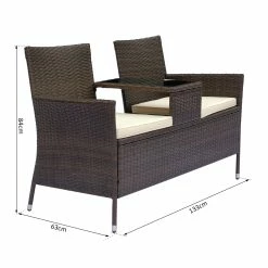 Outsunny Polyrattan Gartenbank 133 X 63 X 84 Cm (LxBxH) | Gartensofa Sitzbank Mit Tisch 2-Sitzer Rattanmöbel 10 Outsunny Polyrattan Gartenbank 133 X 63 X 84 Cm (LxBxH) | Gartensofa Sitzbank Mit Tisch 2-Sitzer Rattanmöbel -Zipper Geschäft 8600336600 867 027BN prod 005