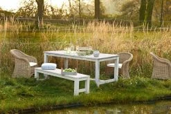 Trendfabrik Sitzbank Aus Akazienholz, Weiß/grau, 165 Cm Lang Lordi Hellgrau/Weiß -Zipper Geschäft 8600342900 4035658 prod 004