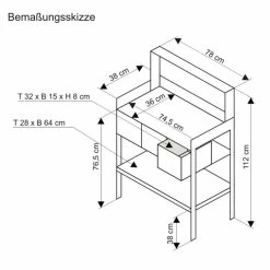 Trendfabrik Pflanztisch Für Garten, Terrasse Oder Balkon Braun/Silberfarben -Zipper Geschäft 8600342900 5164680 prod 004