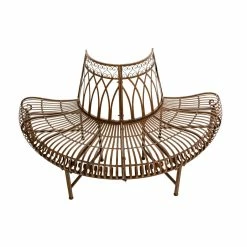 Trendfabrik Outdoor-Bank, Halbrund Baum Braun