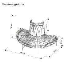 Trendfabrik Outdoor-Bank, Halbrund Baum Braun -Zipper Geschäft 8600342900 6593801 prod 005